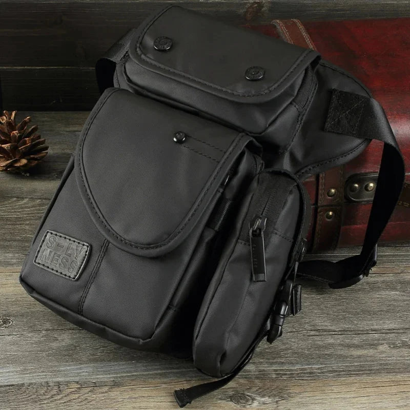 High Quality Men Waterproof Nylon/Canvas Waist Fanny Pack Travel Cross Body Shoulder Motorcycle Ride Hip Bum Belt Drop Leg Bag