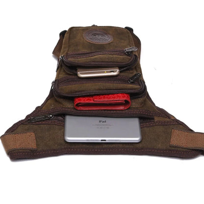 High Quality Men's Canvas/Nylon Drop Leg Bag Messenger Shoulder for Trekking Motorcycle Riding Belt Hip Bum Fanny Waist Pack