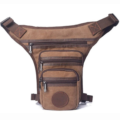 High Quality Men's Canvas/Nylon Drop Leg Bag Messenger Shoulder for Trekking Motorcycle Riding Belt Hip Bum Fanny Waist Pack
