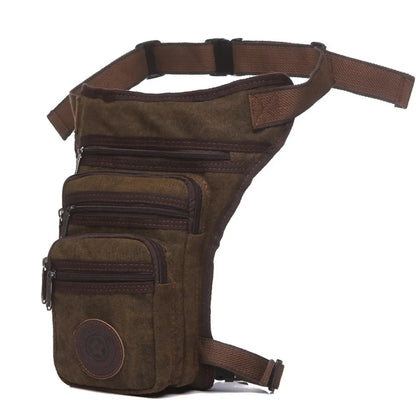 High Quality Men's Canvas/Nylon Drop Leg Bag Messenger Shoulder for Trekking Motorcycle Riding Belt Hip Bum Fanny Waist Pack