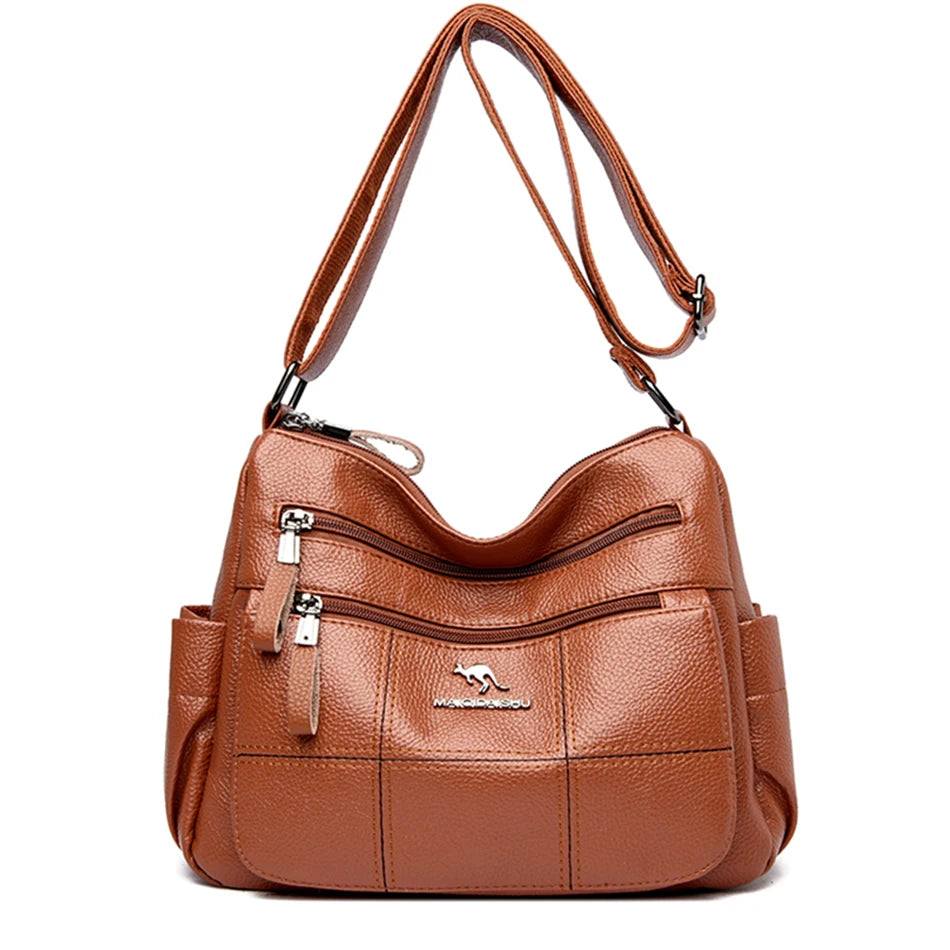 High Quality Multi Pockets Soft Leather Shoulder Crossbody Bags for Women Designer Messenger Bag Luxury Bags Purses and Handbags