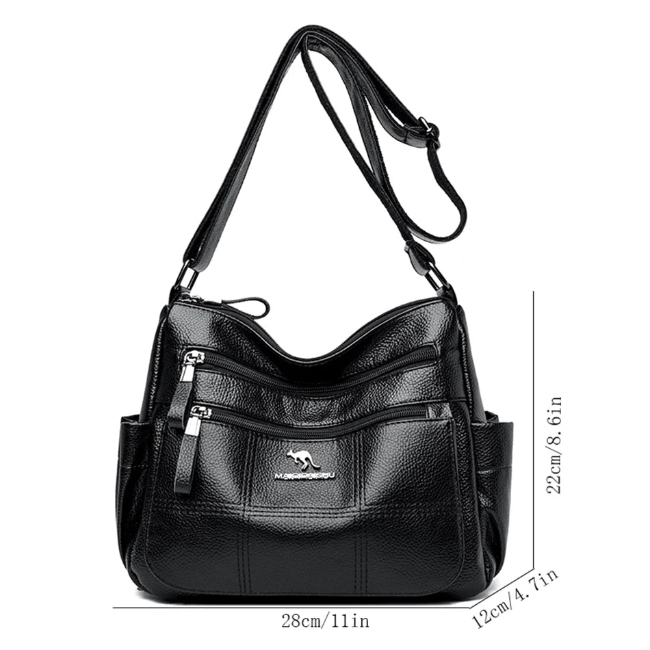 High Quality Multi Pockets Soft Leather Shoulder Crossbody Bags for Women Designer Messenger Bag Luxury Bags Purses and Handbags