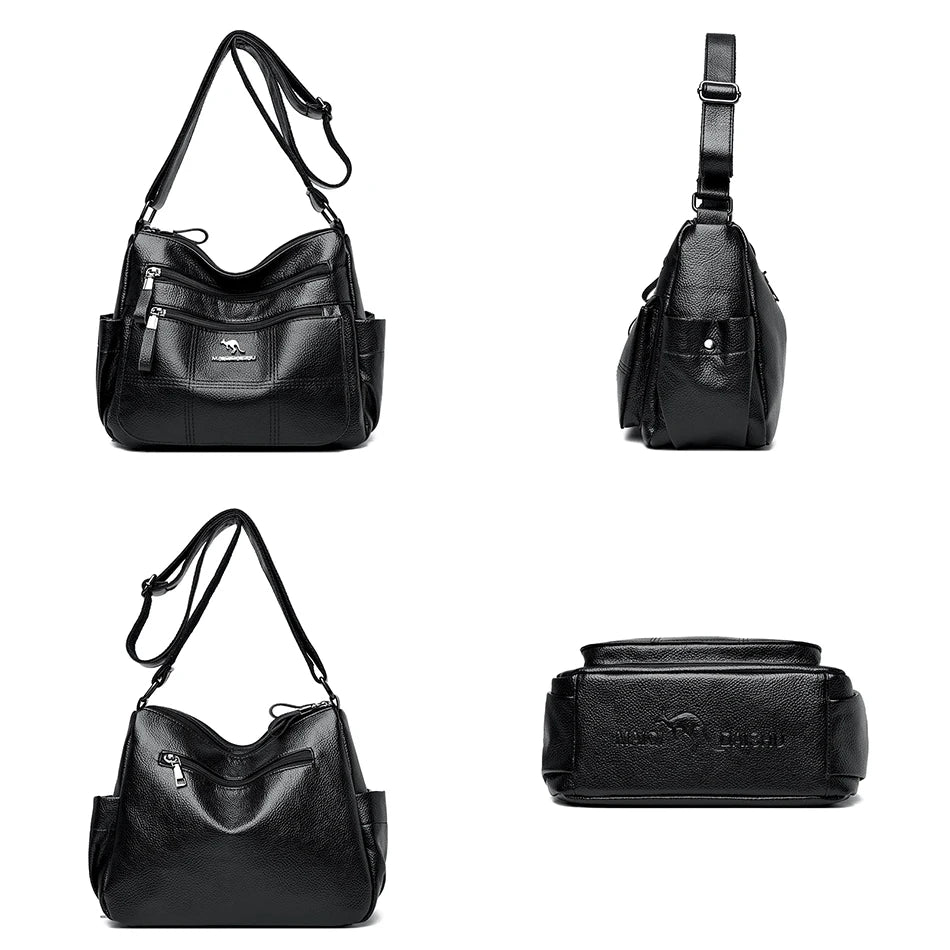 High Quality Multi Pockets Soft Leather Shoulder Crossbody Bags for Women Designer Messenger Bag Luxury Bags Purses and Handbags
