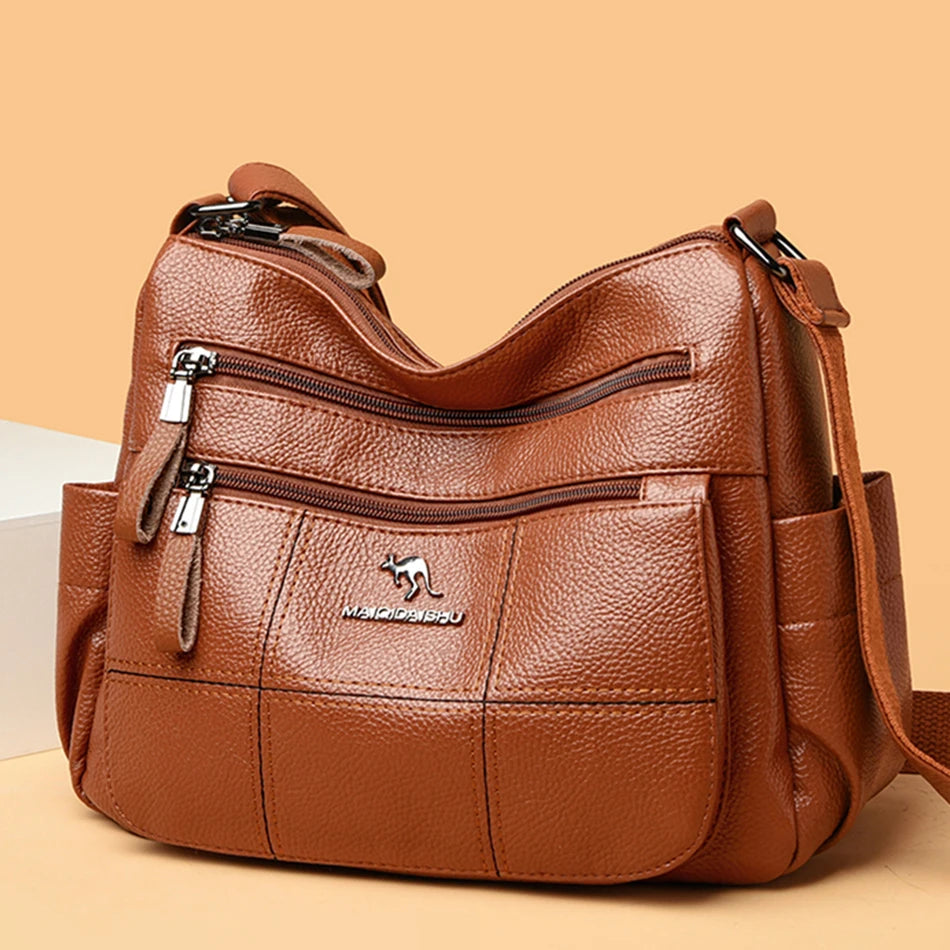 High Quality Multi Pockets Soft Leather Shoulder Crossbody Bags for Women Designer Messenger Bag Luxury Bags Purses and Handbags
