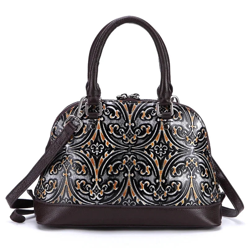 High Quality Natural Skin Women Sling Shoulder Pack Female Messenger Tote Bag Lady Genuine Embossed Leather Vintage Handbag New