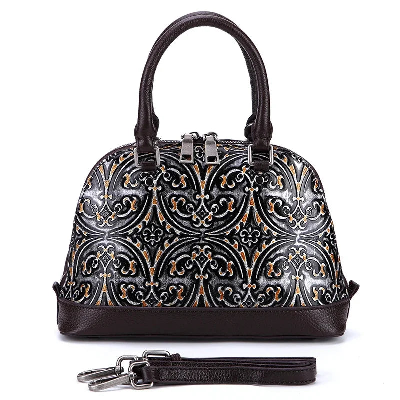 High Quality Natural Skin Women Sling Shoulder Pack Female Messenger Tote Bag Lady Genuine Embossed Leather Vintage Handbag New