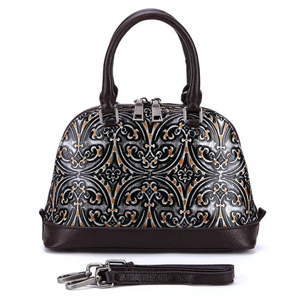 High Quality Natural Skin Women Sling Shoulder Pack Female Messenger Tote Bag Lady Genuine Embossed Leather Vintage Handbag New