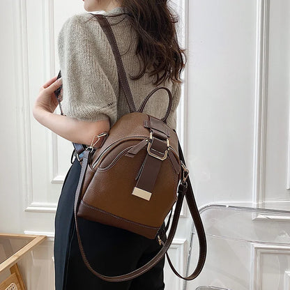 High Quality New Designer Fashion Luxury Backpack Women Small Soft Leather Multi Function Backpack Female Ladies Shoulder Bag