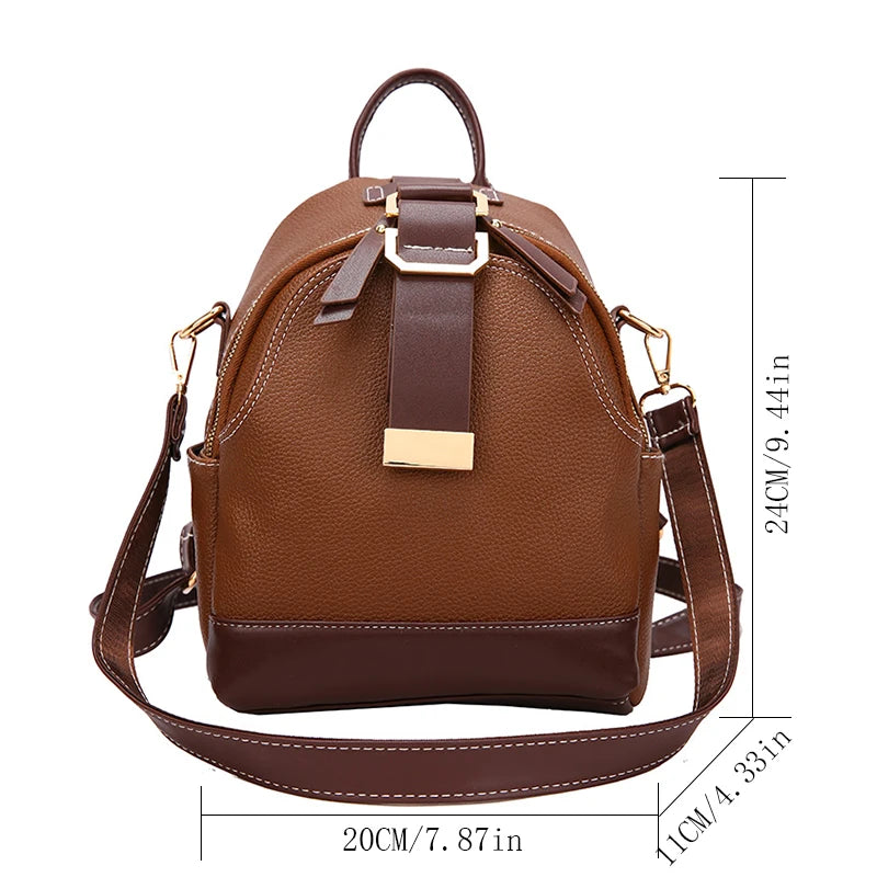 High Quality New Designer Fashion Luxury Backpack Women Small Soft Leather Multi Function Backpack Female Ladies Shoulder Bag