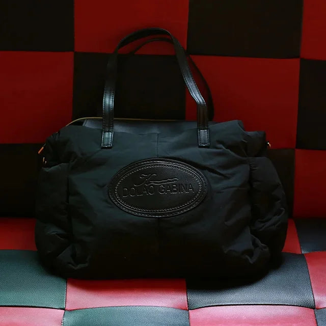 High Quality New Winter Women Ladies Warm Tote Fashion Space Cotton Material Large Down Bag Designer Handbags