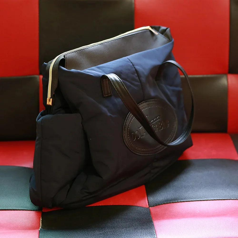 High Quality New Winter Women Ladies Warm Tote Fashion Space Cotton Material Large Down Bag Designer Handbags