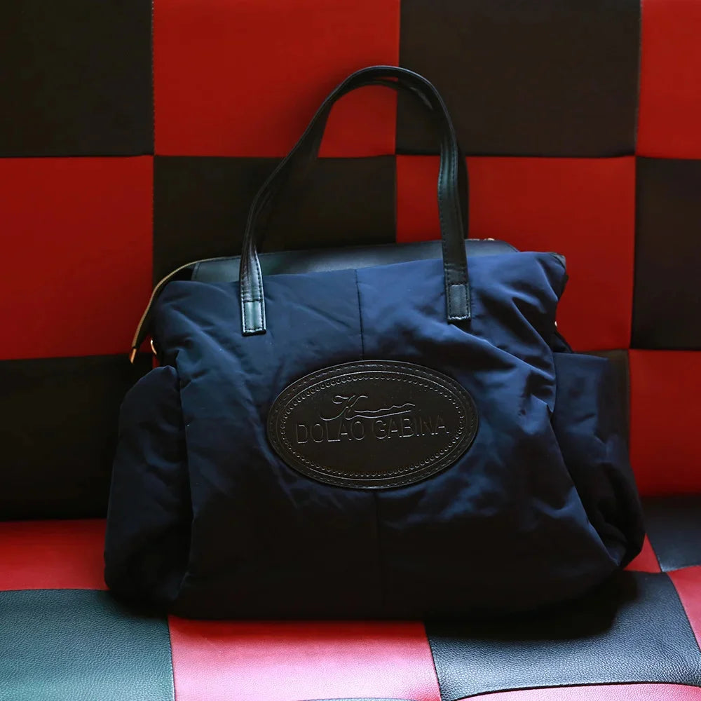 High Quality New Winter Women Ladies Warm Tote Fashion Space Cotton Material Large Down Bag Designer Handbags