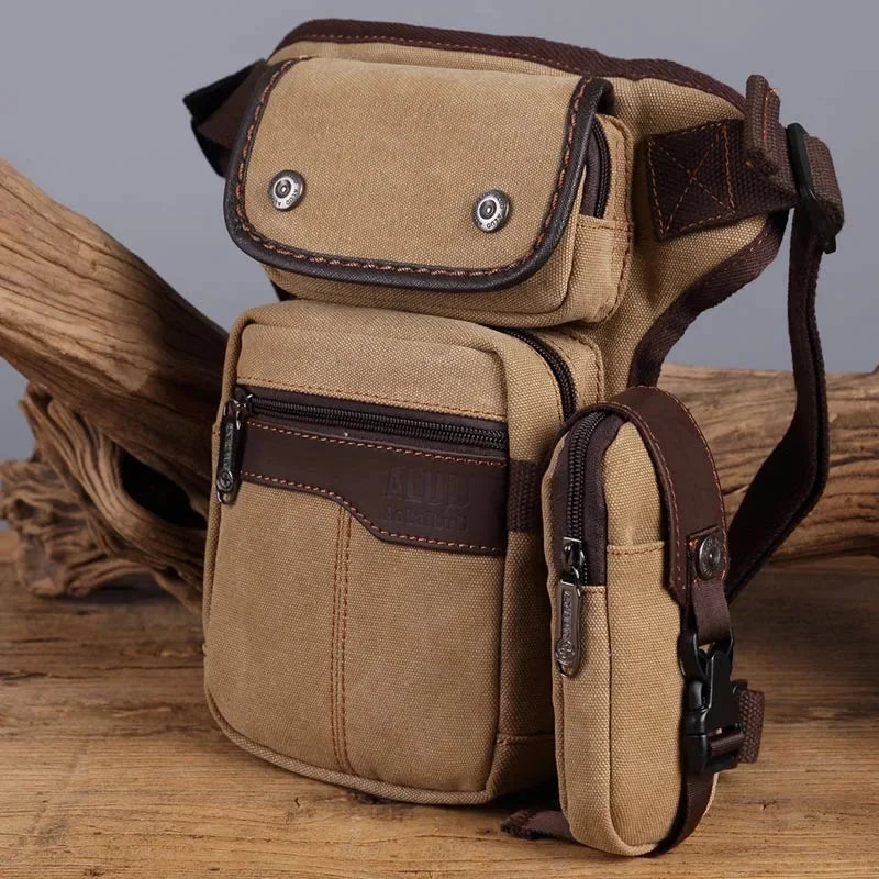 High Quality Nylon/Canvas Leg Drop Hip Cross Body Shoulder Fanny Bag Messenger Motorcycle Rider Cell Phone Waist Pack Belt Bags