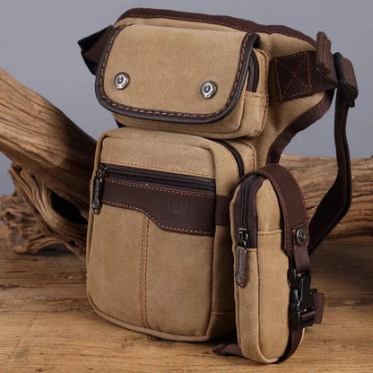 High Quality Nylon/Canvas Leg Drop Hip Cross Body Shoulder Fanny Bag Messenger Motorcycle Rider Cell Phone Waist Pack Belt Bags
