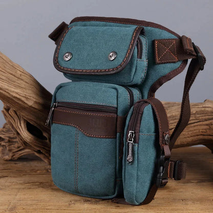 High Quality Nylon/Canvas Leg Drop Hip Cross Body Shoulder Fanny Bag Messenger Motorcycle Rider Cell Phone Waist Pack Belt Bags