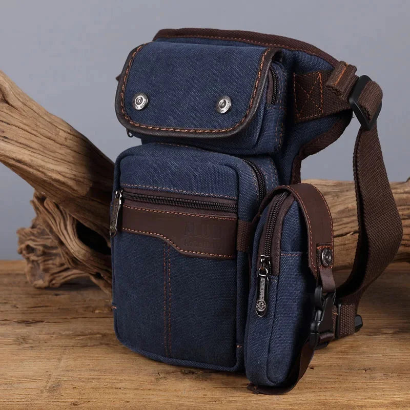 High Quality Nylon/Canvas Leg Drop Hip Cross Body Shoulder Fanny Bag Messenger Motorcycle Rider Cell Phone Waist Pack Belt Bags