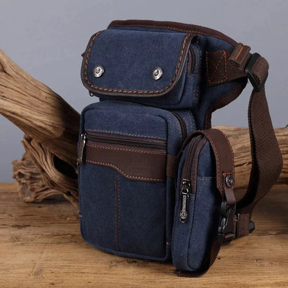 High Quality Nylon/Canvas Leg Drop Hip Cross Body Shoulder Fanny Bag Messenger Motorcycle Rider Cell Phone Waist Pack Belt Bags