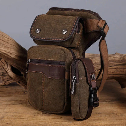 High Quality Nylon/Canvas Leg Drop Hip Cross Body Shoulder Fanny Bag Messenger Motorcycle Rider Cell Phone Waist Pack Belt Bags