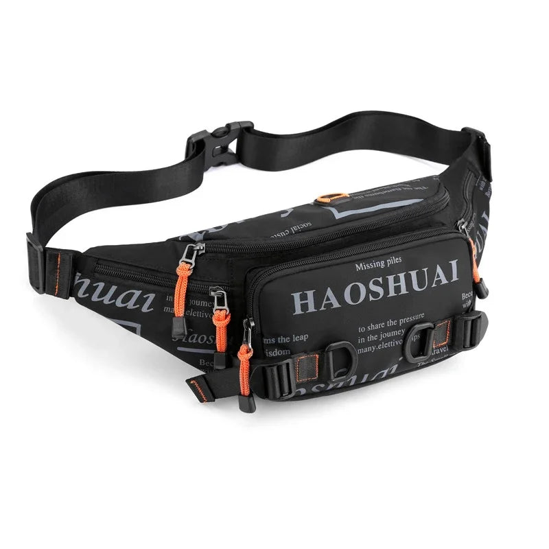 High Quality Nylon Fanny Sling Chest Bum Bag for Men Waterproof Multi-purpose Travel Male Hip Belt Waist Pack Bags Running