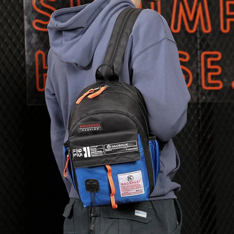 High Quality Nylon Men Backpack Travel Sling Chest Bags Military Multi-Functional Shoulder Bag Male Knapsack Small Rucksack New