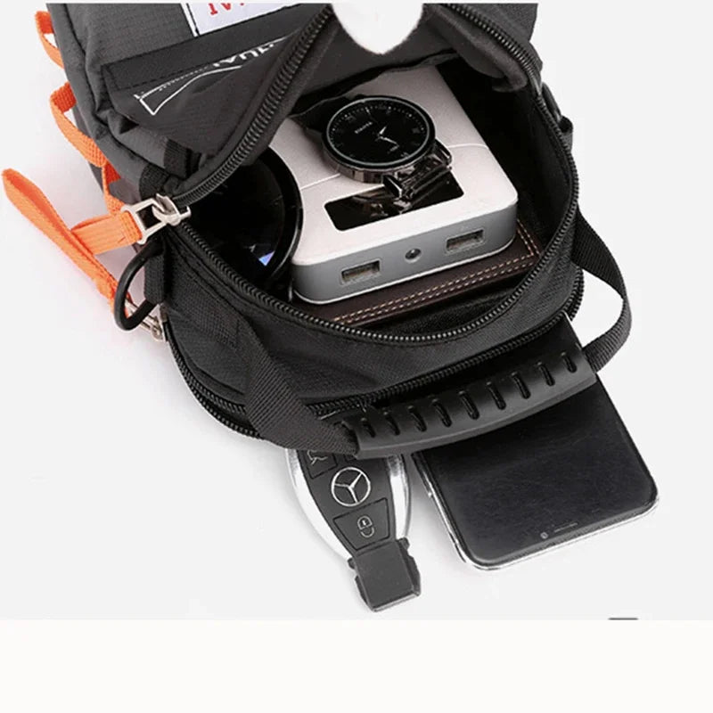 High Quality Nylon Sling Shoulder Messenger Tote Bags Waist Fanny Belt Pack Fashion Casual Men Small Cross Body Top Handle Bag