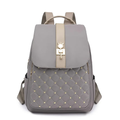 High Quality Nylon Waterproof Backpack Women Casual Lides Shoulder Bag Rivet Decoration School Bags For Teenagers Girls Mochilas