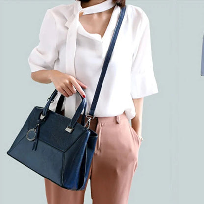 High Quality Oil Wax Cowhide Handbag Crossbody Top Handle Bag Female Tote Luxury Genuine Leather Women Messenger Shoulder Bags