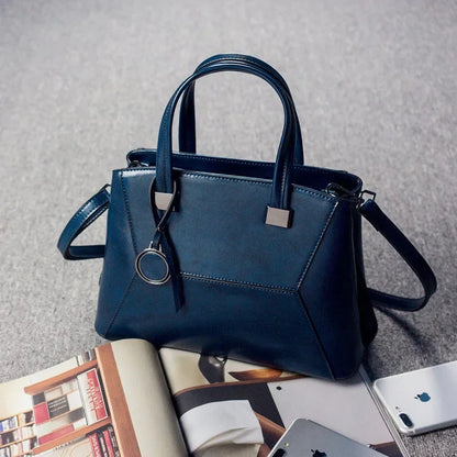 High Quality Oil Wax Cowhide Handbag Crossbody Top Handle Bag Female Tote Luxury Genuine Leather Women Messenger Shoulder Bags