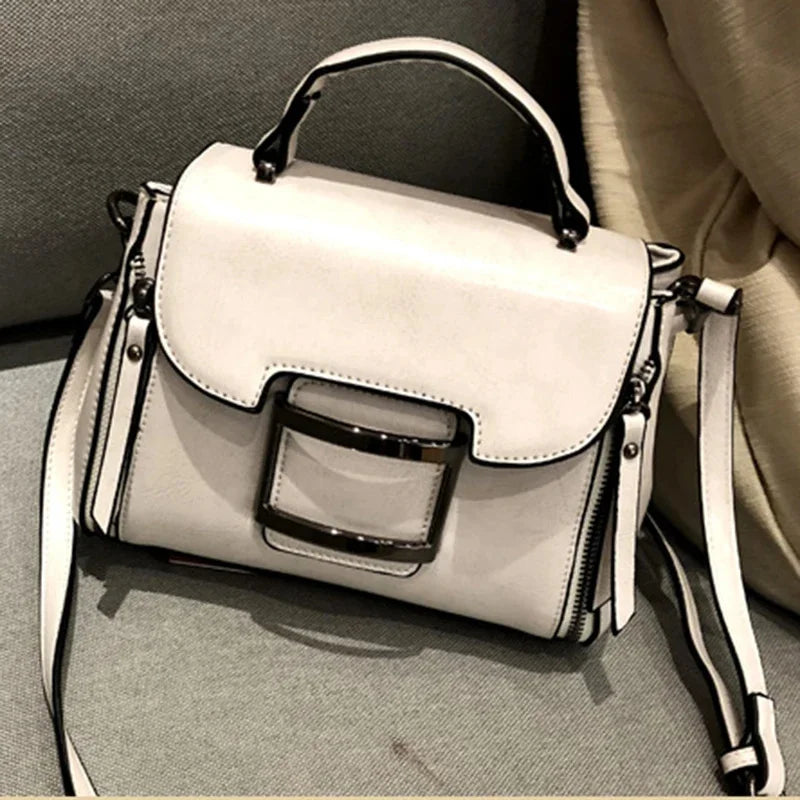 High Quality Oil Wax Cowhide Top Handle Bag Crossbody Tote Handbag Simple Fashion Genuine Leather Women Shoulder Messenger Bags