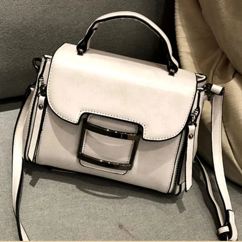 High Quality Oil Wax Cowhide Top Handle Bag Crossbody Tote Handbag Simple Fashion Genuine Leather Women Shoulder Messenger Bags