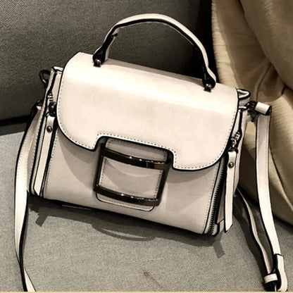 High Quality Oil Wax Cowhide Top Handle Bag Crossbody Tote Handbag Simple Fashion Genuine Leather Women Shoulder Messenger Bags