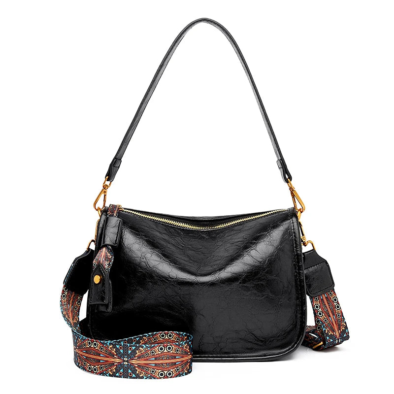 High Quality Oil Wax Leather Shoulder Crossbody Bags For Women 2024 Luxury Brand Ladies Messenger Tote Sac Fashion Women Handbag