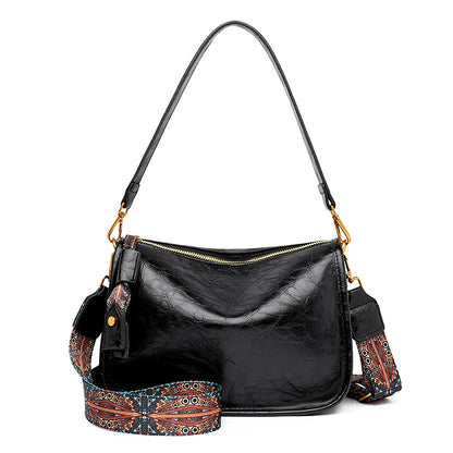 High Quality Oil Wax Leather Shoulder Crossbody Bags For Women 2024 Luxury Brand Ladies Messenger Tote Sac Fashion Women Handbag