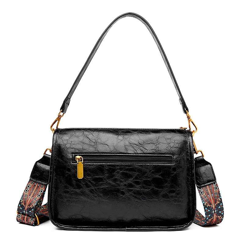 High Quality Oil Wax Leather Shoulder Crossbody Bags For Women 2024 Luxury Brand Ladies Messenger Tote Sac Fashion Women Handbag