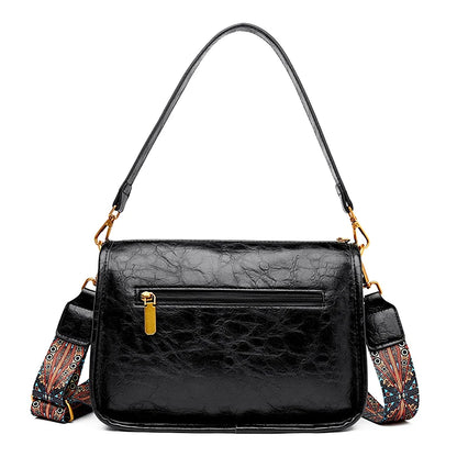 High Quality Oil Wax Leather Shoulder Crossbody Bags For Women 2024 Luxury Brand Ladies Messenger Tote Sac Fashion Women Handbag