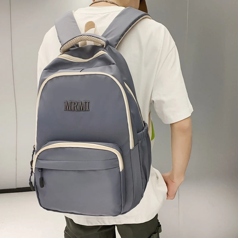 High Quality Oxford Women Backpack Cool Multiple Pockets Men Travel Bag Unisex Solid Color Schoolbag Teenagers Bookbag
