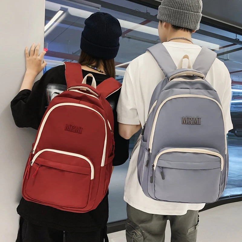 High Quality Oxford Women Backpack Cool Multiple Pockets Men Travel Bag Unisex Solid Color Schoolbag Teenagers Bookbag