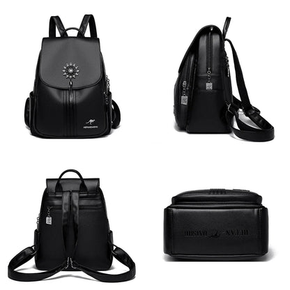 High Quality PU Leather Backpacks Girl Luxury Designer Knapsack High Quality Women Backpack Large Capacity Travel SchoolBag Sac