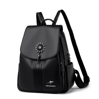 High Quality PU Leather Backpacks Girl Luxury Designer Knapsack High Quality Women Backpack Large Capacity Travel SchoolBag Sac