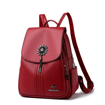 High Quality PU Leather Backpacks Girl Luxury Designer Knapsack High Quality Women Backpack Large Capacity Travel SchoolBag Sac