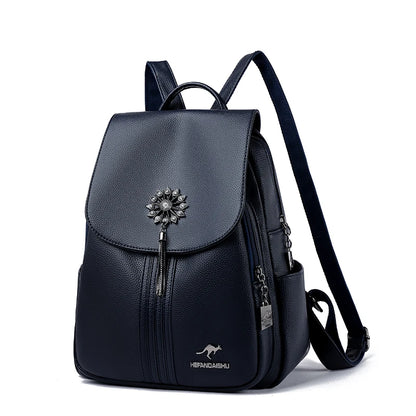 High Quality PU Leather Backpacks Girl Luxury Designer Knapsack High Quality Women Backpack Large Capacity Travel SchoolBag Sac