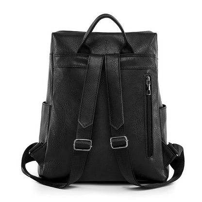High Quality PU Leather Brand Backpack For Women Fashion Travel Bagpack Retro School Bags Casual Lides Shoulder Bag Sac a Dos