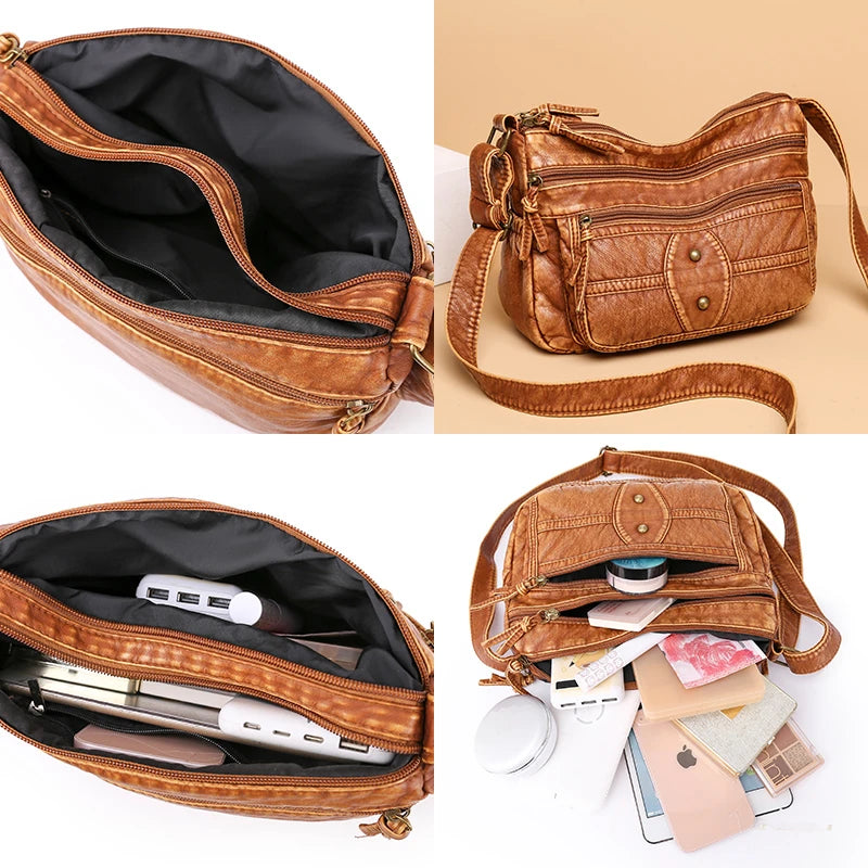 High Quality PU Leather Luxury Women Handbags Purses Designer Retro Shoulder Crossbody Bags for Female 2022 Ladies Messenger Sac