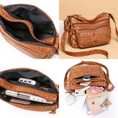 High Quality PU Leather Luxury Women Handbags Purses Designer Retro Shoulder Crossbody Bags for Female 2022 Ladies Messenger Sac