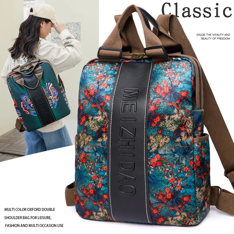 High Quality Patchwork Nylon Backpack Women Large Capacity Travel Backpack Fashion School Bags Mochila Shoulder Bags for Women