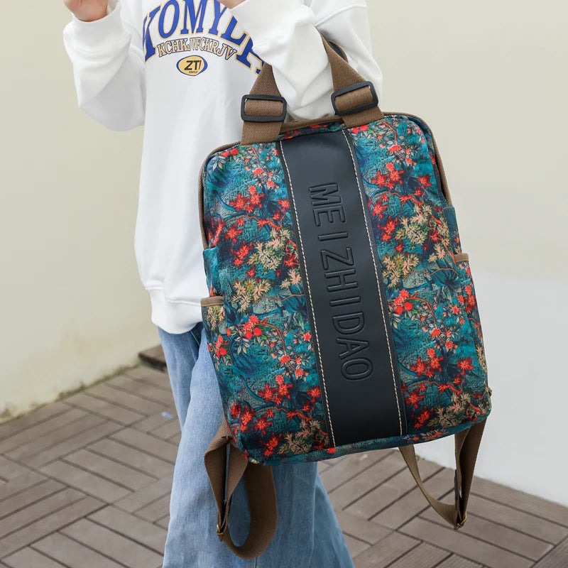 High Quality Patchwork Nylon Backpack Women Large Capacity Travel Backpack Fashion School Bags Mochila Shoulder Bags for Women