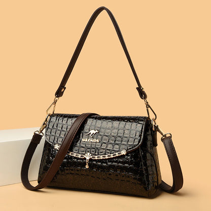 High Quality Patent Leather Shoulder Crossbody Bag for Women 2023 Fashion Solid Color Handbag Luxury Female Tote Sac Women's Bag