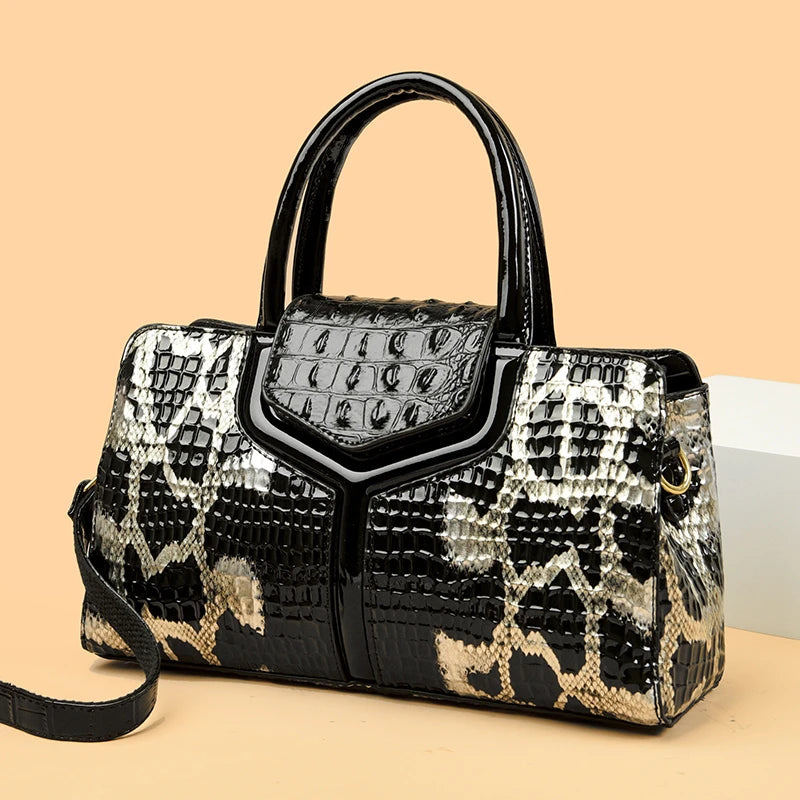 High Quality Patent Leather Shoulder Crossbody Bag for Women 2023Large Capacity Women's Handbag Luxury Female Messenger Tote Sac