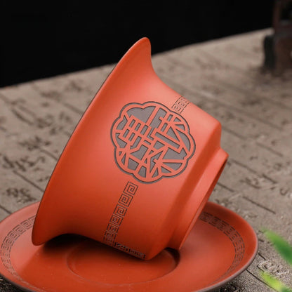 High Quality Purple Clay Gaiwan Teaset Handmade Portable Tea Maker Chinese Tradition Tea Bowl Teaware Teacup and Saucer Set