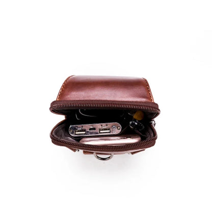 High Quality Real Cowhide Men Shoulder Fanny Belt Pack Purse Hip Bum Fashion Cell Phone Case Genuine Leather Waist Hook Bags New